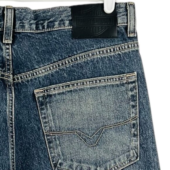 NWT Harley Davidson Men's Blue Denim Jeans Sz 36x34 Traditional Fit Tapered Leg - Picture 9 of 16